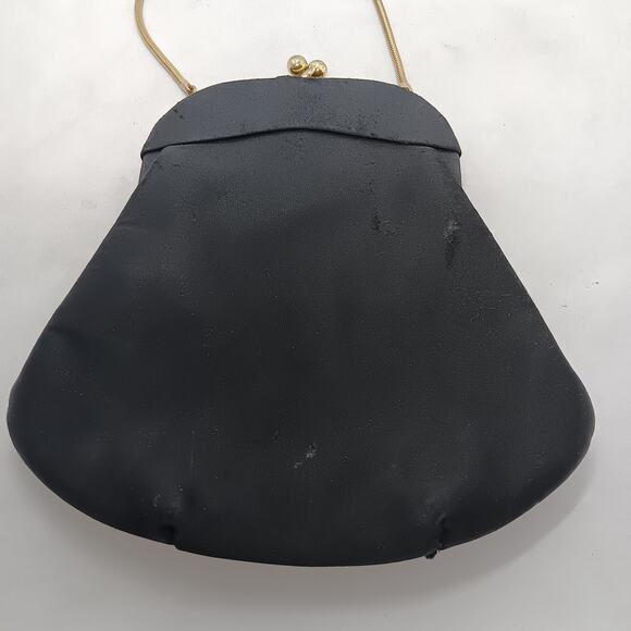 Vintage Mini Purse Black Gold Chain and Hardware - Picture 7 of 14